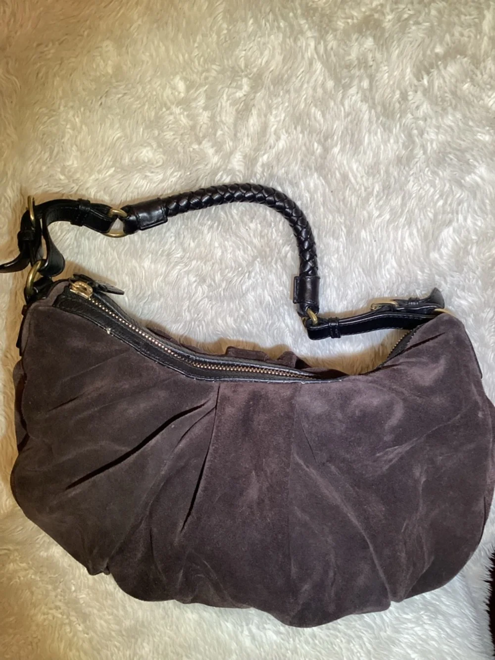 Banana Republic Women’s Dark Brown Suede Hobo Shoulder Bag